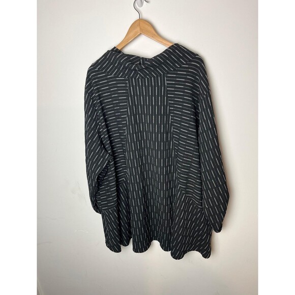 Ali Miles Pullover Womens 3X Black Gray Cowl Neck Tunic Pockets Striped - Picture 5 of 7